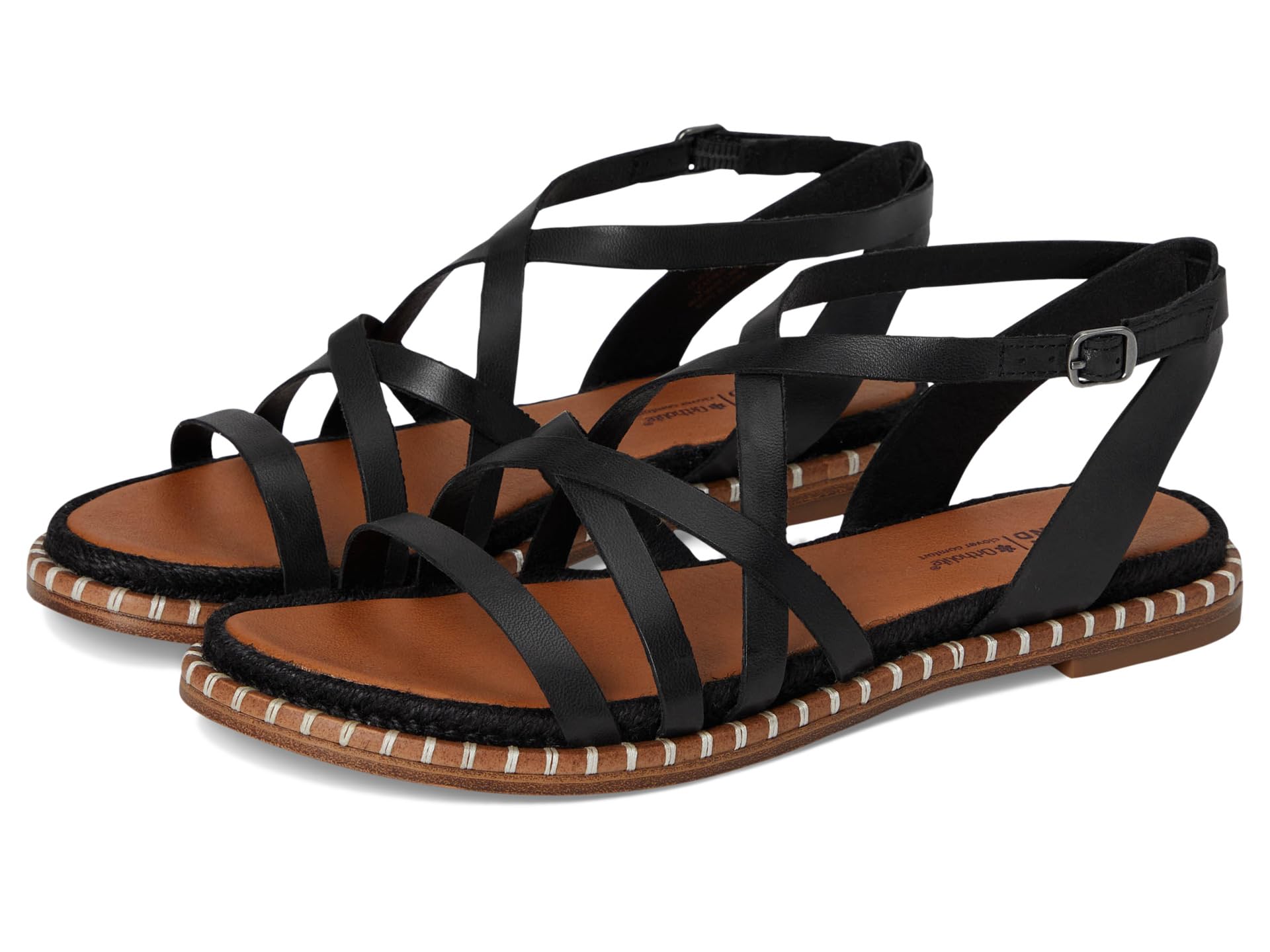 Сандалии Lucky Brand Kielly Cross Strap Flat Sandals, черный