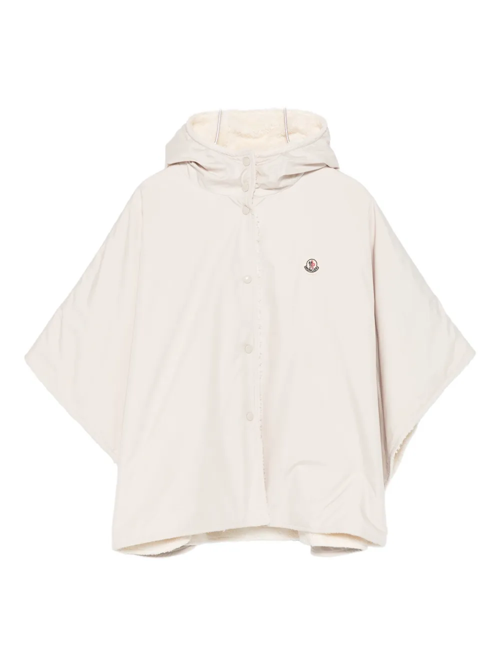 

Кейп с капюшоном и логотипом Moncler Enfant, светло-бежевый
