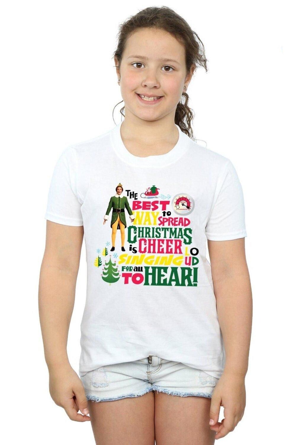 

Хлопковая футболка «Рождественское настроение» Elf, белый