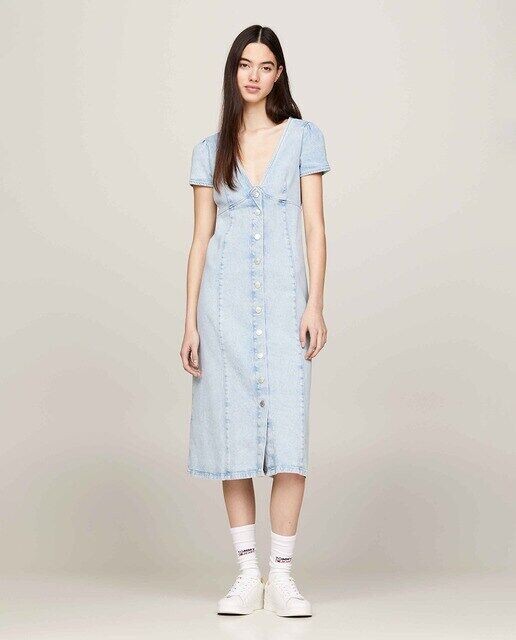 

Джинсовое платье с короткими рукавами Tommy Jeans, светло-синий