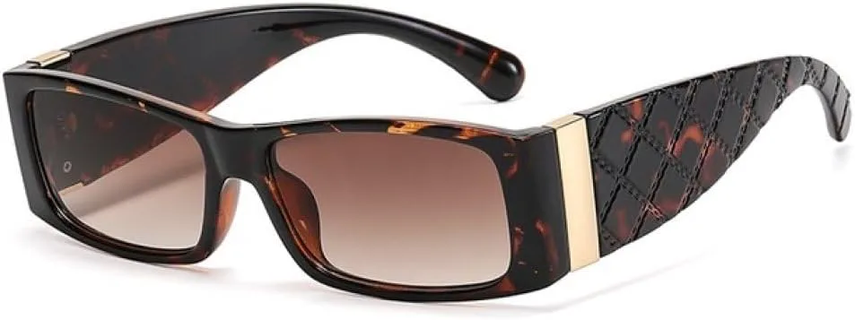 

Маленькие прямоугольные солнцезащитные очки для мужчин и женщин, квадратные солнцезащитные очки для путешествий, винтажные, ретро, ​​UV400 MTZJH, Leopard