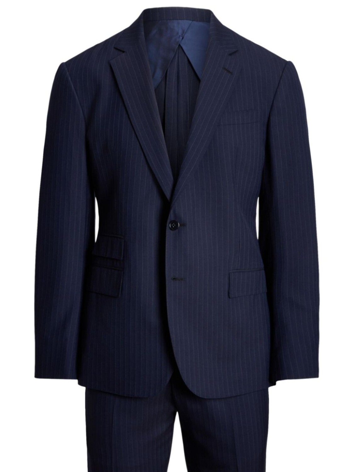 

Полосатый костюм с однобортным пиджаком Ralph Lauren Purple Label, синий