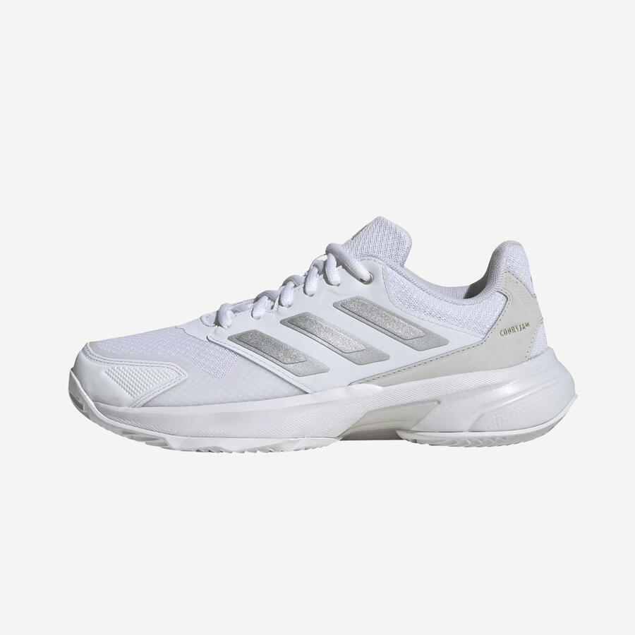 Женские теннисные кроссовки для грунтового корта - ADIDAS Courtjam Control 3 белые/серые