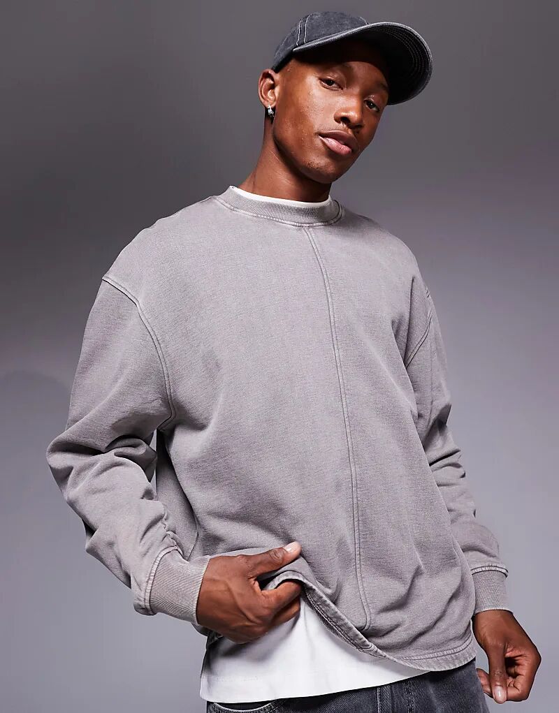 

Толстовка свободного кроя ASOS DESIGN с прошитыми вставками коричневого цвета — часть комплекта