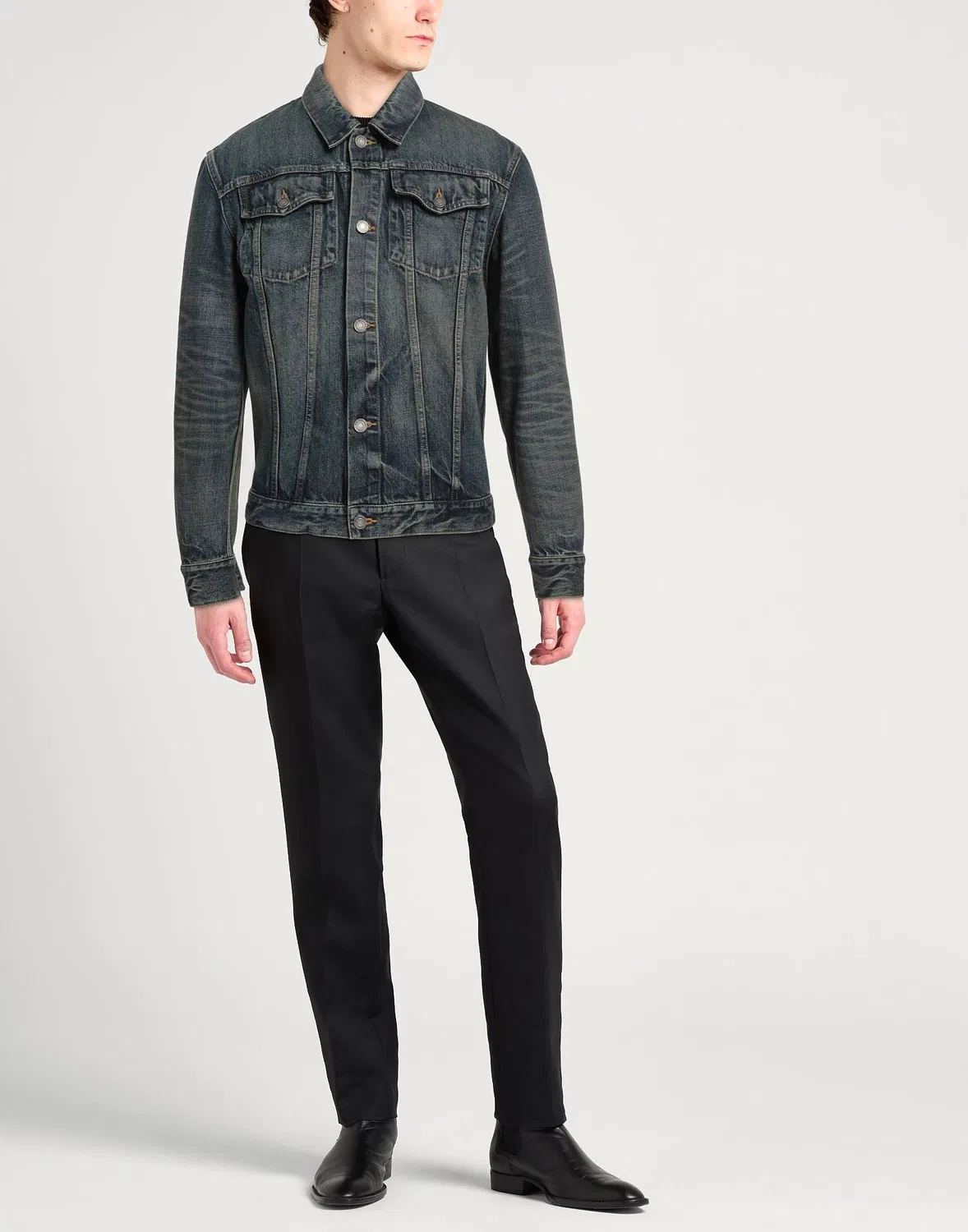 Джинсовая куртка SAINT LAURENT синяя — фото 2