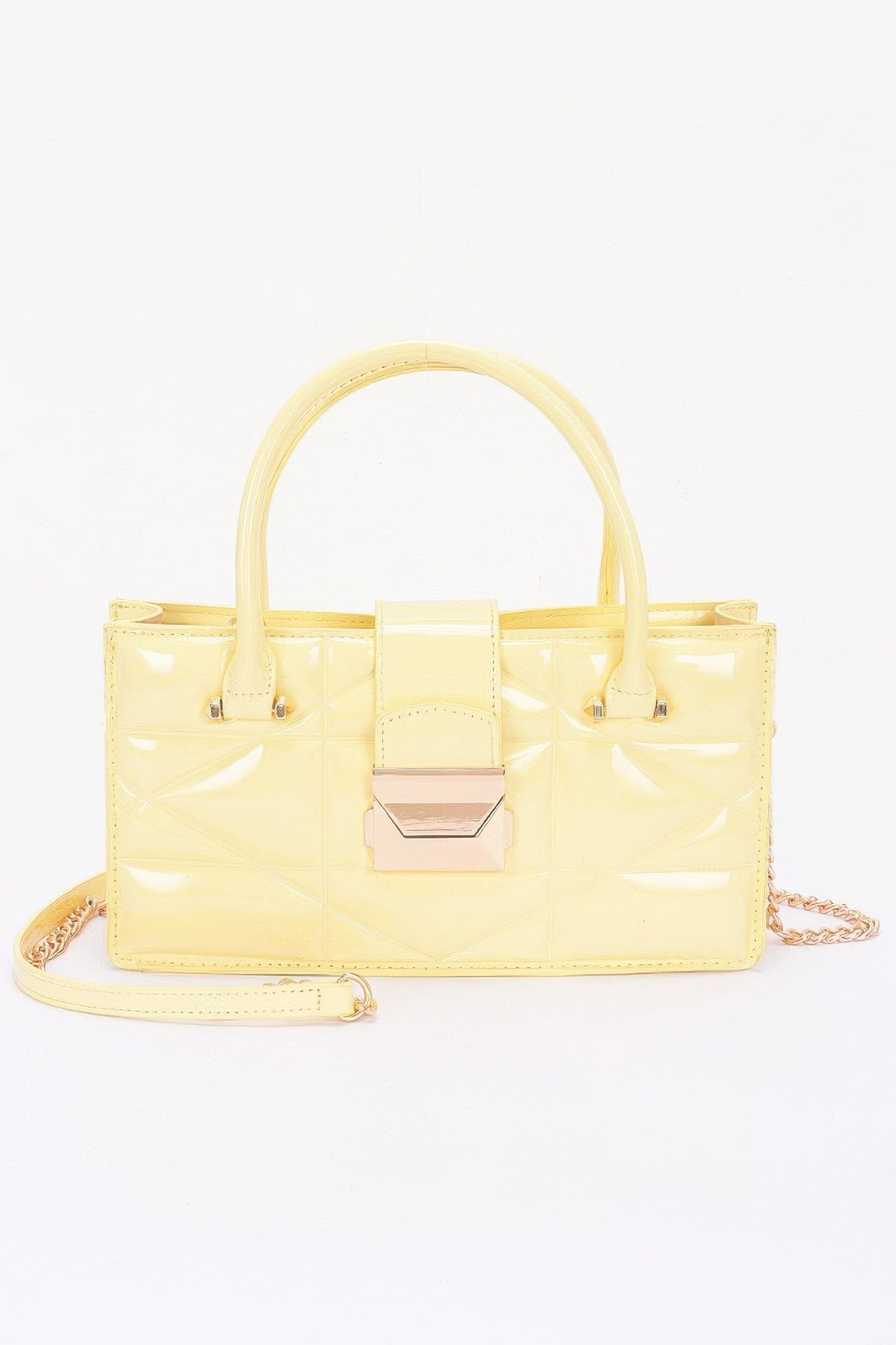 

Клатч с эмалированной ручкой с тиснением FASHNZFAB, желтый