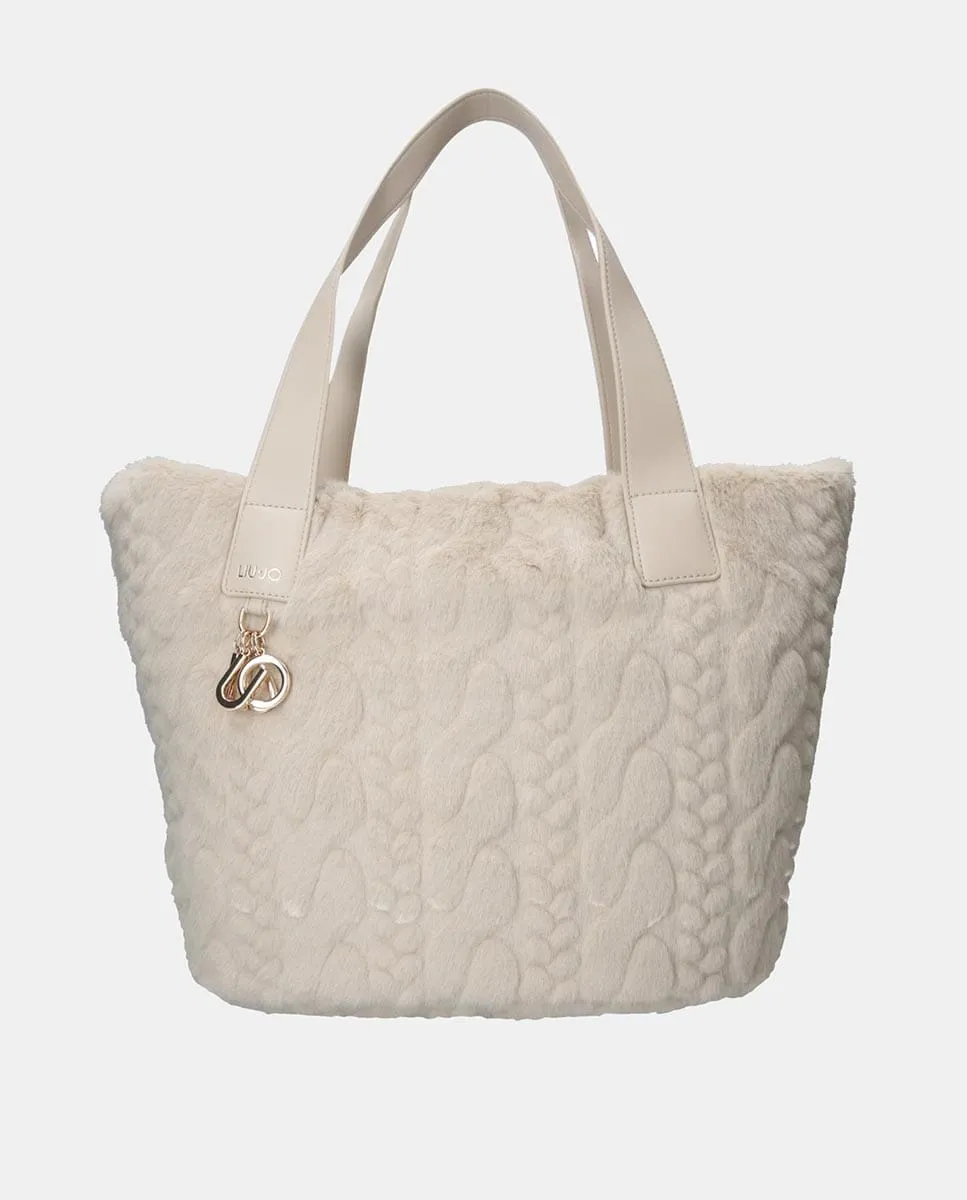 

Сумка для покупок из искусственной кожи с принтом под зебру Liujo, бежевый