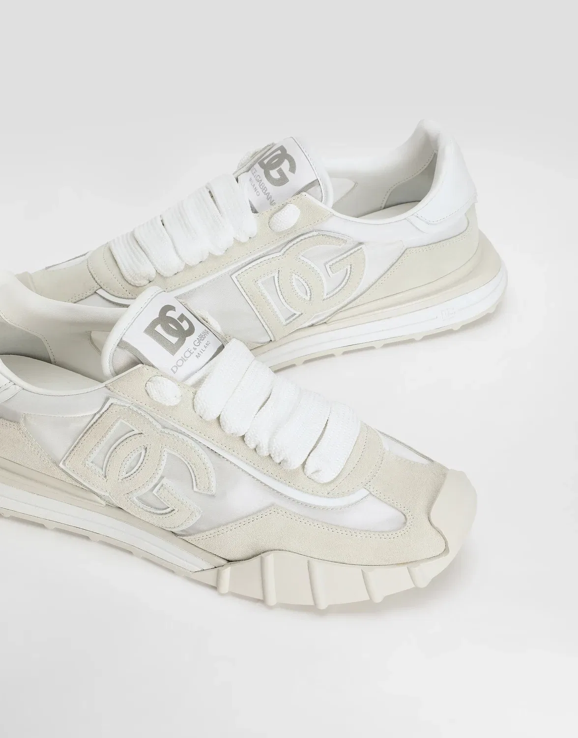 Кроссовки DG Athletic из ткани и телячьей кожи DOLCE & GABBANA, бежевый — фото 4