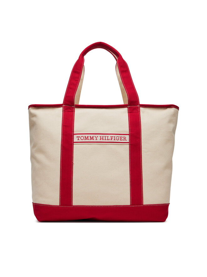 

Сумка Th Summer Canvas Tote Aw0Aw17421 Tommy Hilfiger, бежевый