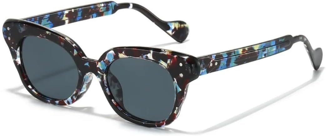 

Солнцезащитные очки с защитой от УФ-излучения UV400 | «Кошачий глаз» с заклепками, черный леопардовый принт, панк | для женщин и мужчин, для занятий спортом на открытом воздухе и вождения LXLHWN, Blue Leopard Black