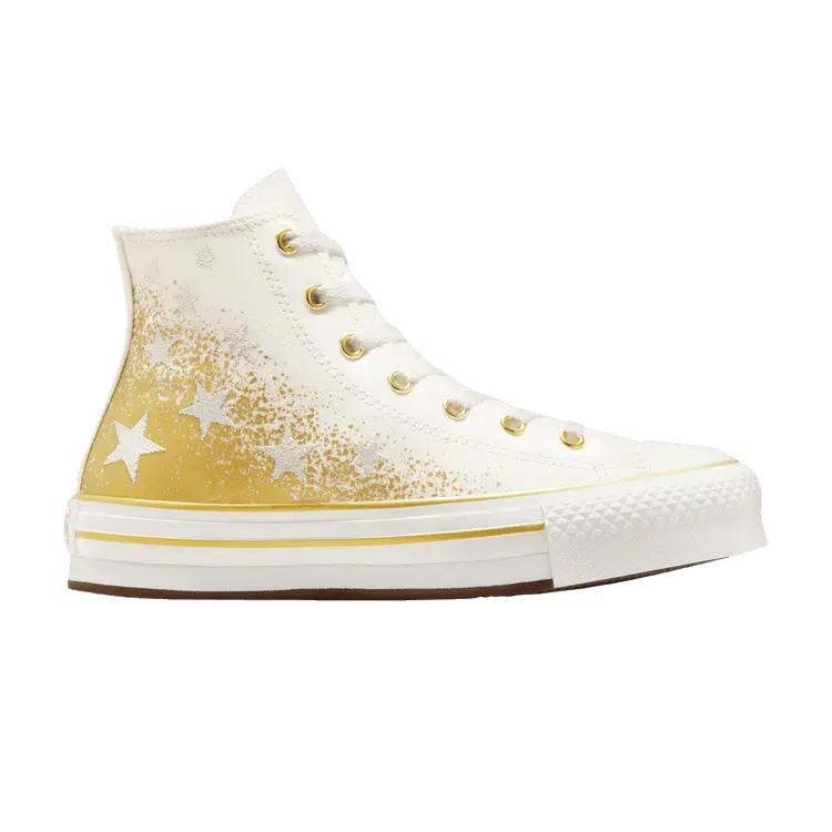 

Кроссовки Converse Chuck Taylor All Star EVA Lift Platform High PS Gold Stars - White, золотой