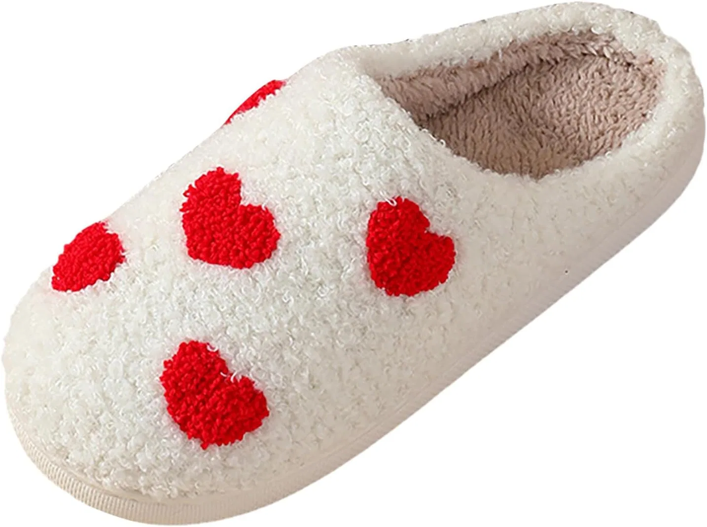 Hausschuhe Damen Warm - Süße Plüsch Furry Flauschige Домашние тапочки Warme Männer Aesthetic Lustig Hauspantoffeln Winter Offen Hausschlappen F SKFLABOOF, 017A Red 1
