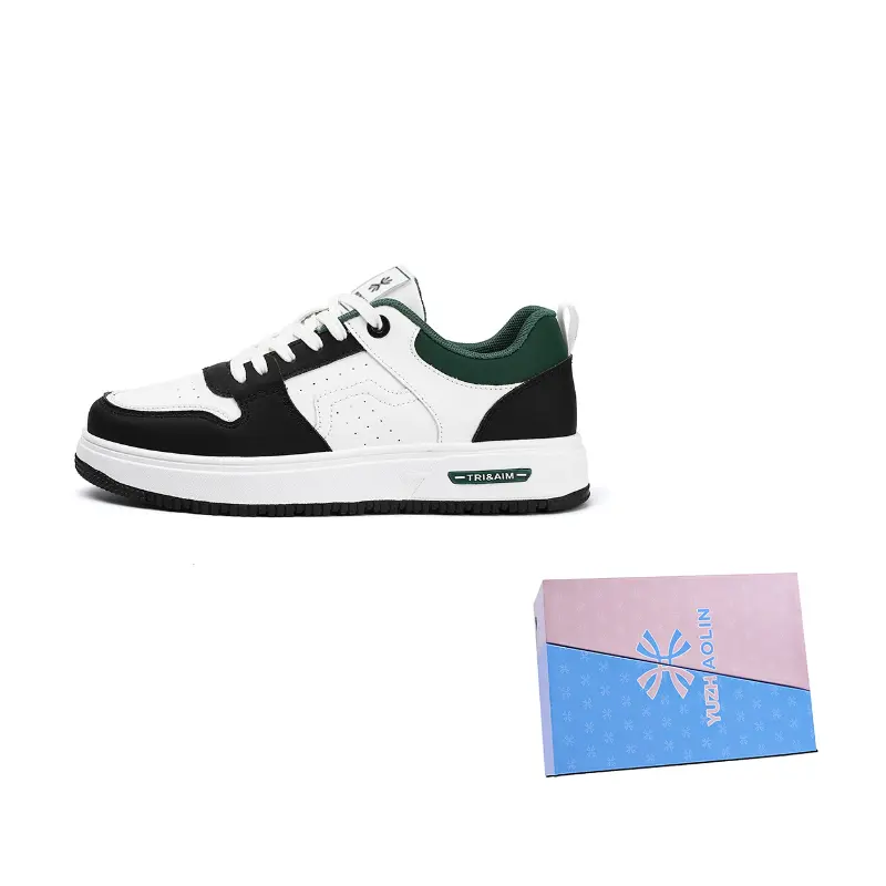 

YUZHAOLIN Износостойкие низкие скейтерские туфли для мужчин с эффектом увеличения роста - белый черный, цвет White Black