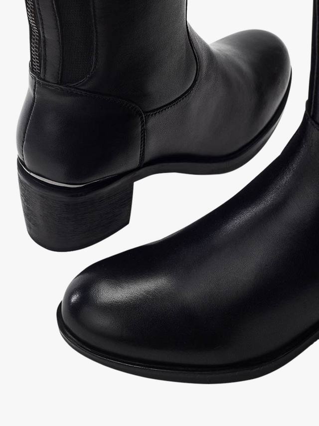 Высокие кожаные ботинки Sansho до колена Moda in Pelle, Black — фото 3