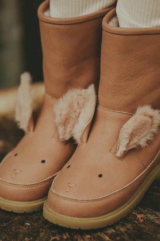 

Зимние кожаные детские сапожки Wadudu Exclusive Boots Fluffy Bunny Donsje, розовый