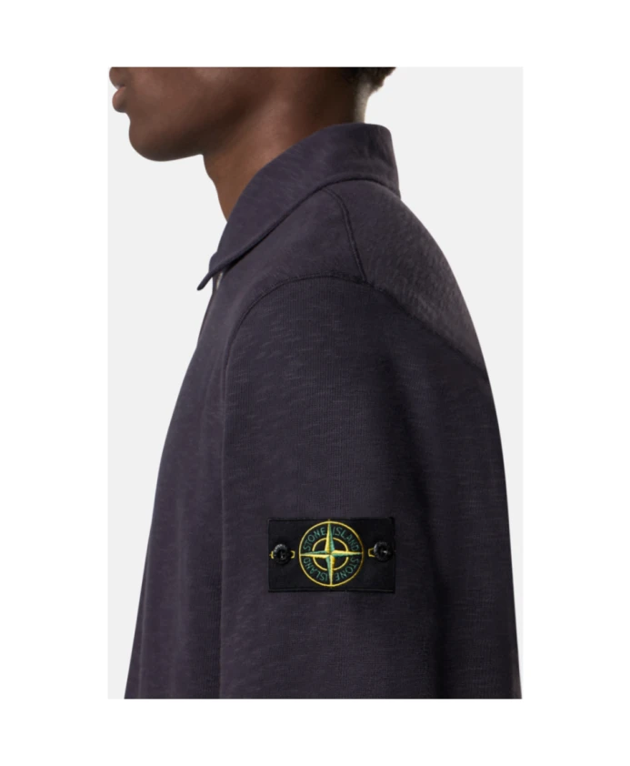 Синяя толстовка-поло из плотного хлопка. Stone Island, синий — фото 3