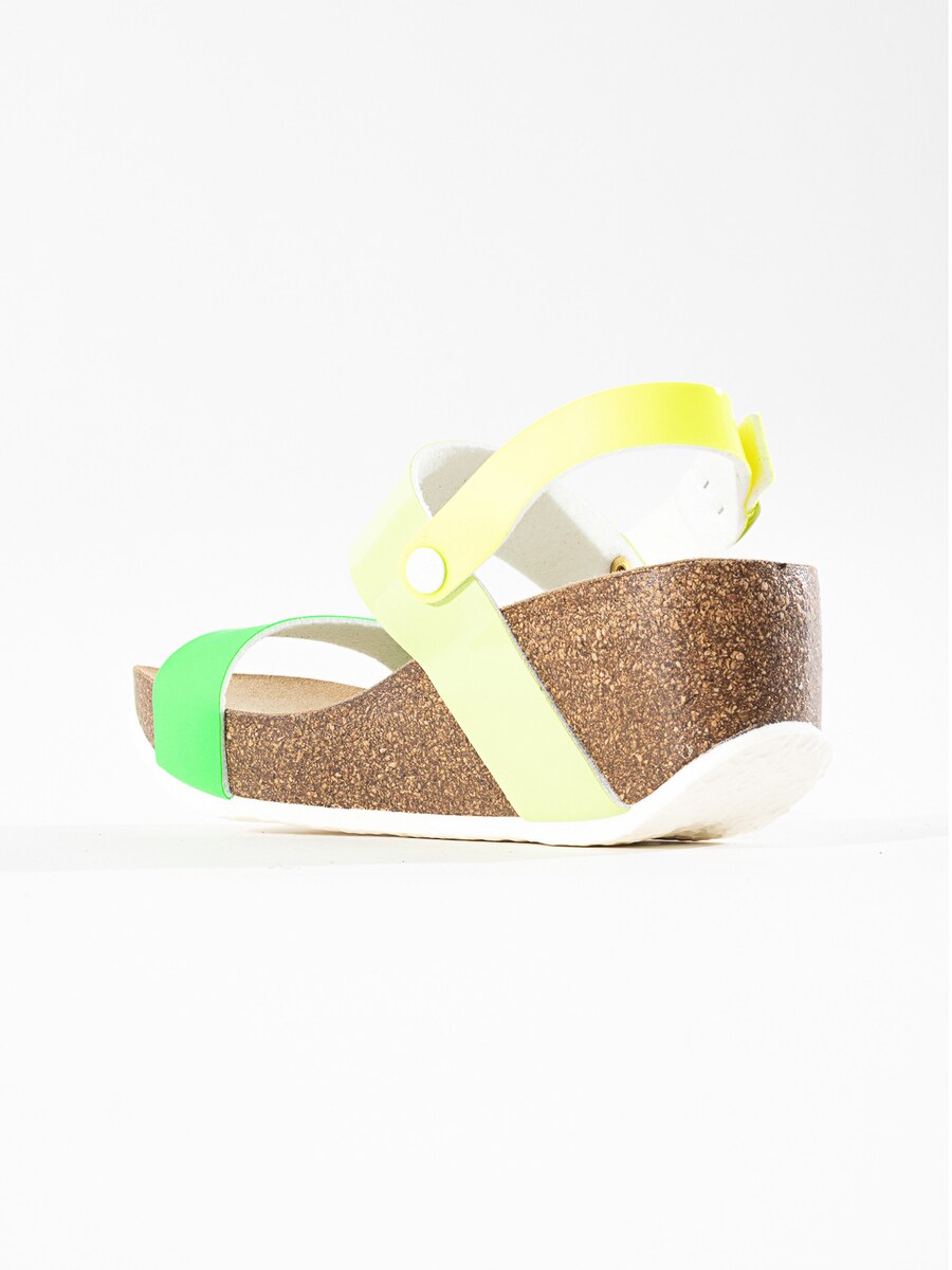 Босоножки на ремешках Bayton Selene, цвет Neon yellow/Light yellow/Neon green — фото 3
