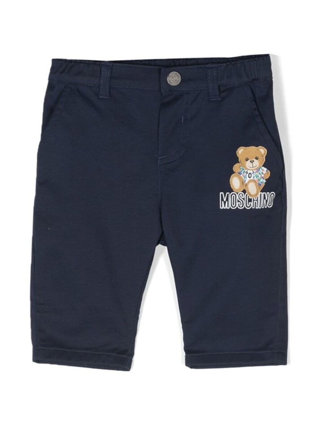 

Moschino Kids logo-print detail chinos, синий