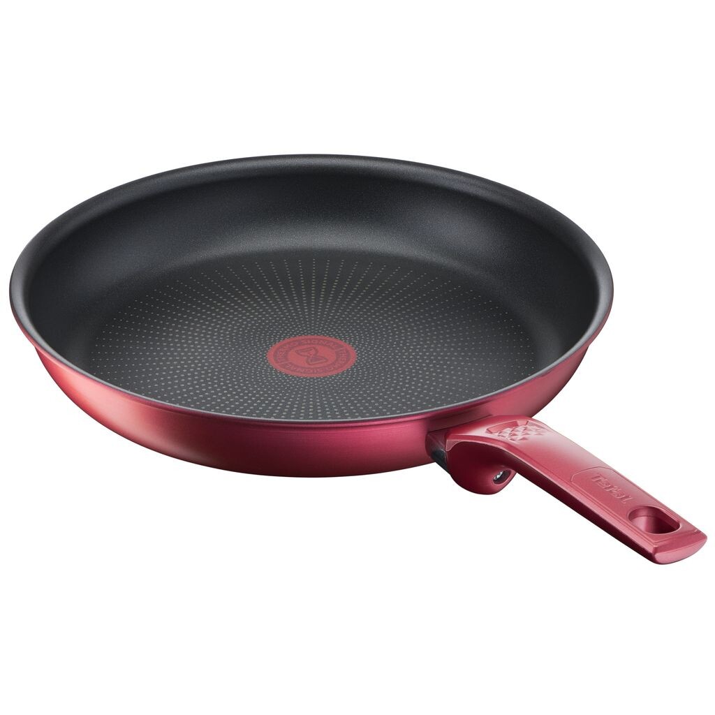 

Сковорода TEFAL Daily Chef G2730422 диаметром 24 см, подходит для индукционной плиты, прочная ручка, красная, красный