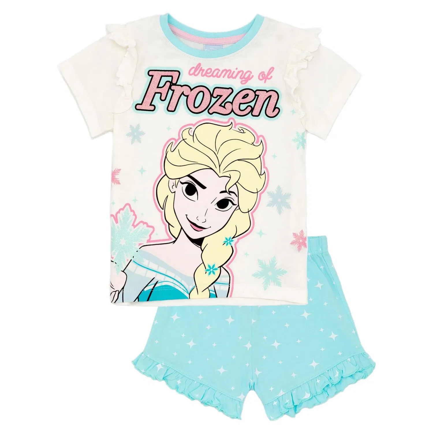 Пижама для девочек с принтом Disney Frozen, хлопок, мультиколор