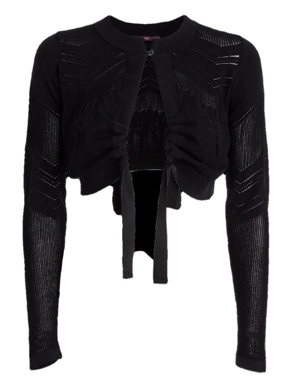 

Джемпер Tie-front textured knit bolero High, черный