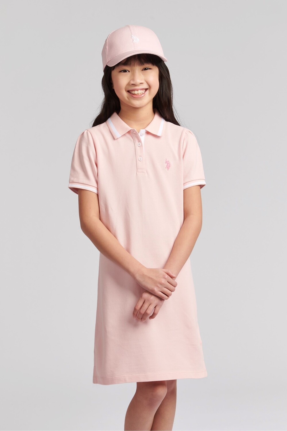 

Элитное платье-поло для девочки U.S. Polo Assn, розовый