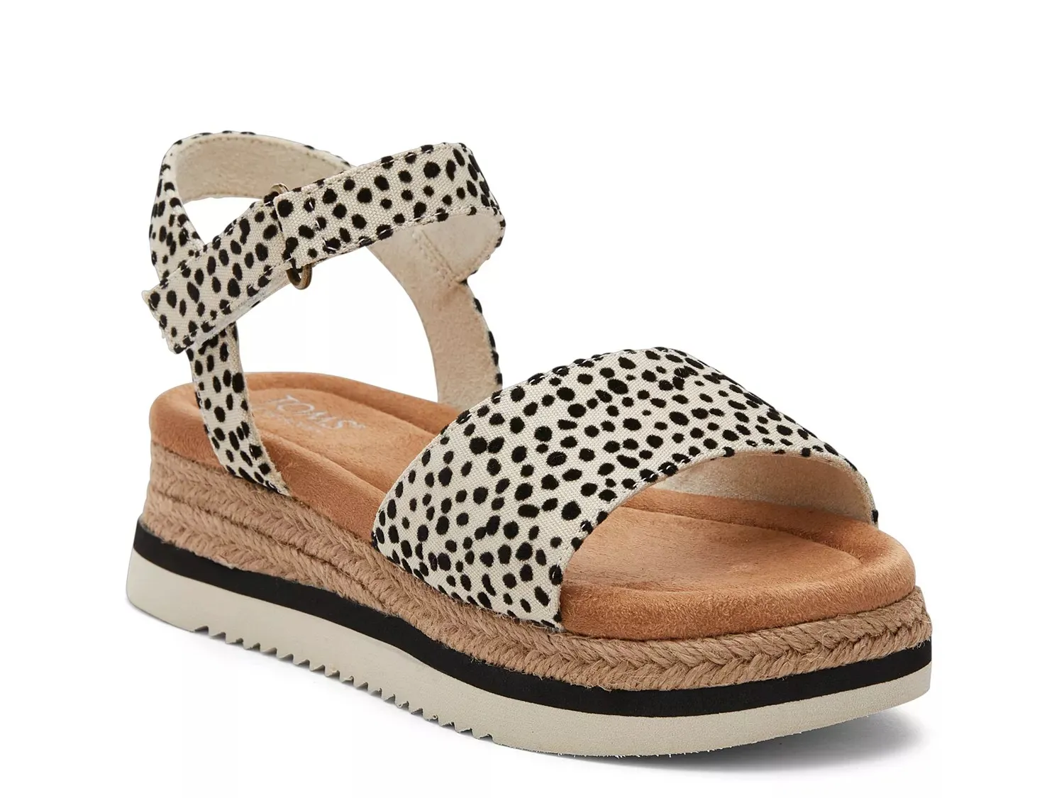 

Босоножки на танкетке TOMS Diana Espadrille - детские, с леопардовым принтом белого цвета