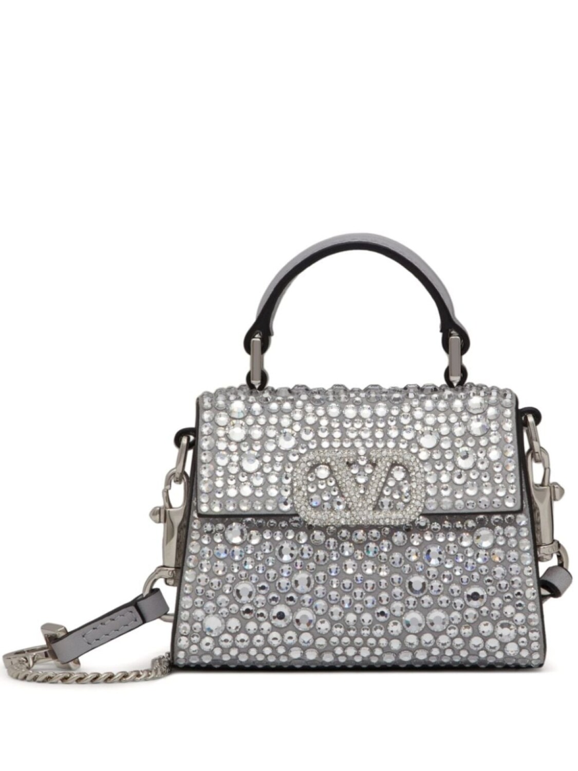 

Valentino Garavani мини-сумка VSling с вышивкой, серебристый