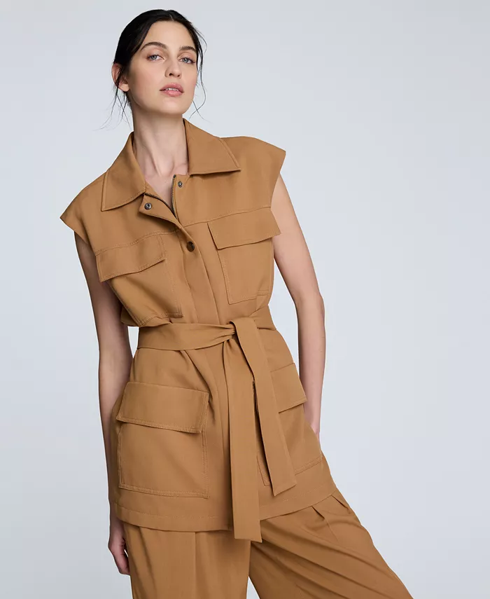 

Женский жилет-карго Vision Twill с поясом Kenneth Cole, коричневый