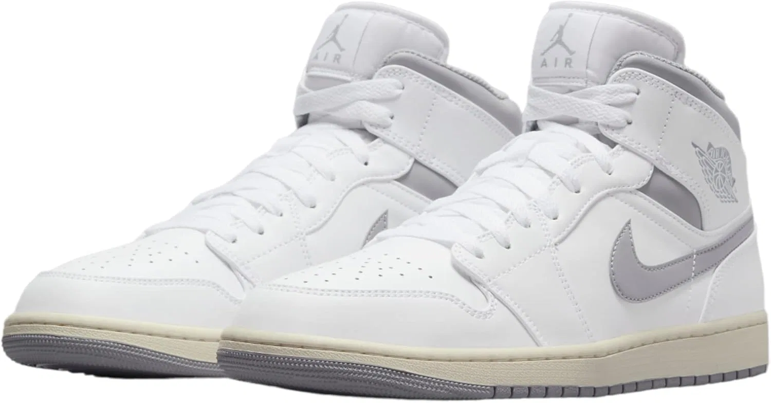 Кроссовки Air Jordan 1 Mid, Nike, White/Stealth — фото 3