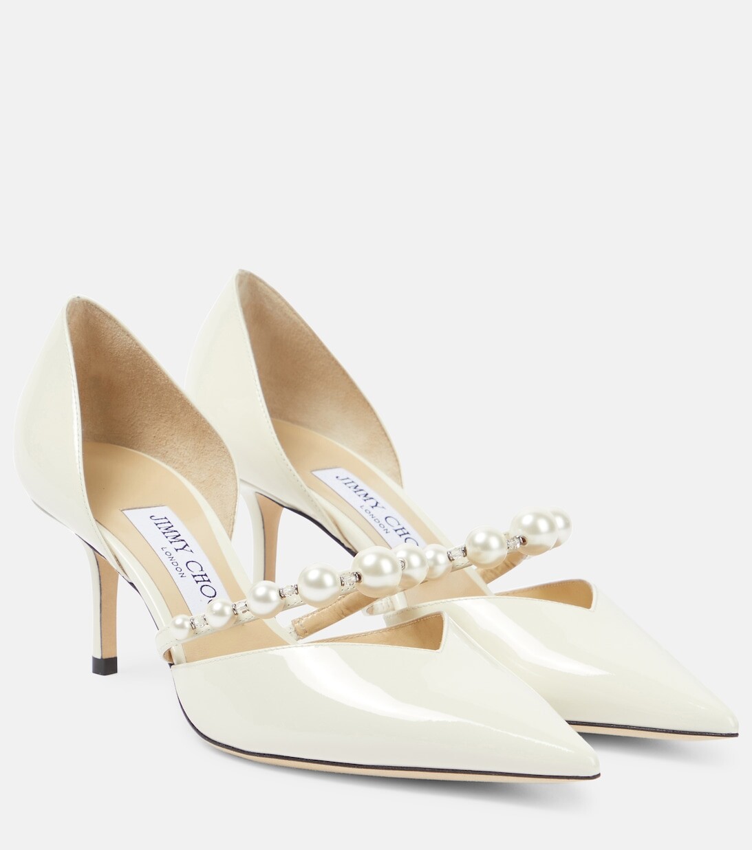 Туфли-лодочки Aurelie 65 из лакированной кожи Jimmy Choo, белый