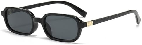 

Модные маленькие прямоугольные солнцезащитные очки для женщин с защитой от УФ-излучения UV400, ретро-оправа с прозрачными линзами, оправа для мужских очков MTZJH, Black Gray