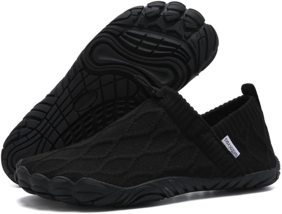 

Мужские минималистичные удобные кроссовки для ходьбы, для воды, пляжа, бега на открытом воздухе, спортивные кроссовки без шнурков, легкие, дышащие, сетчатые, с массивной подошвой, для спортзала и бега Geerta, черный