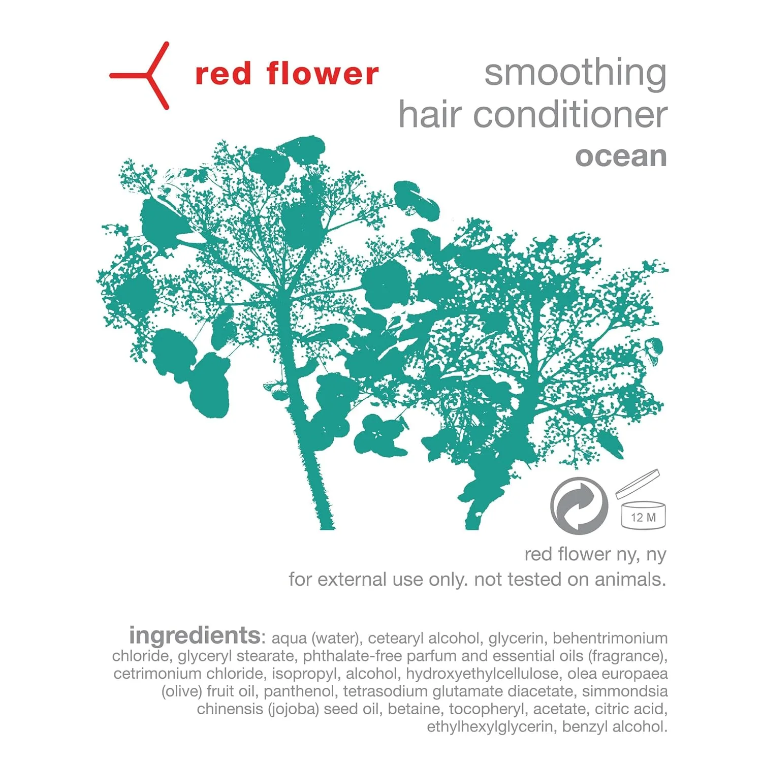 Разглаживающий кондиционер для волос Red Flower Ocean - увлажняющее средство с витаминами и для контроля пушистости волос для всех типов волос, веганский продукт, без сульфатов, 280 мл. red — фото 2