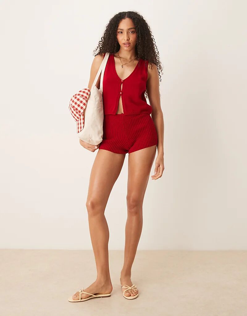 

Жилет на пуговицах ASOS DESIGN Bianca, красный