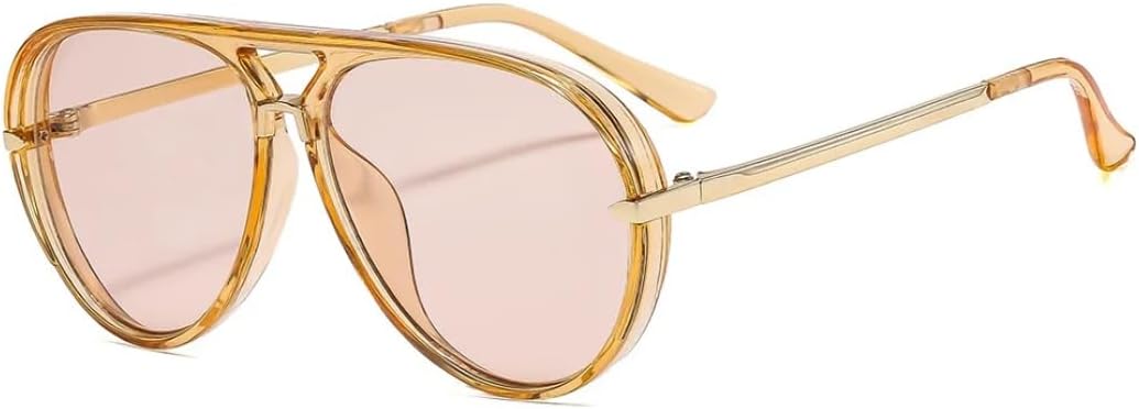 

Популярные модные женские солнцезащитные очки-авиаторы с двойной перемычкой, ретро-очки с градиентом цвета, защита от УФ-излучения UV400, мужские солнцезащитные очки в стиле панк SZVVBKK, Champagne