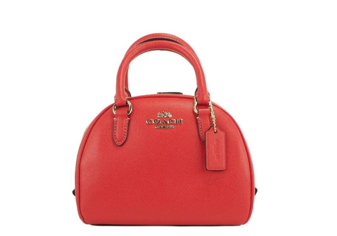 

Сумка-портфель через плечо Sydney Small Miami Red Crossgrain из кожи Coach