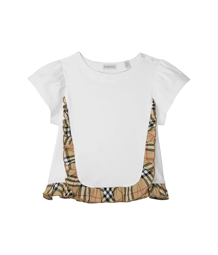 Футболка с рюшами Roxy Frill Burberry Kids, White