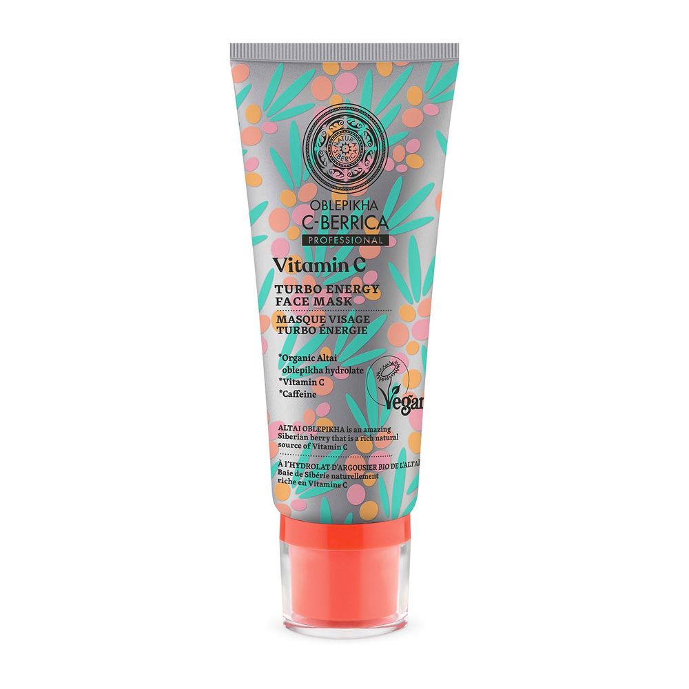 

Маска для лица Oblepikha berrica mascarilla facial turbo energy vitamin c Natura siberica, 100 мл