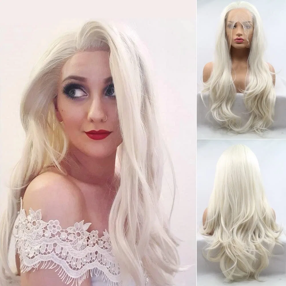 Длинный натуральный парик SERENEWIG White Blonde #60 с имитацией кожи головы, 22 дюйма Onlygirl