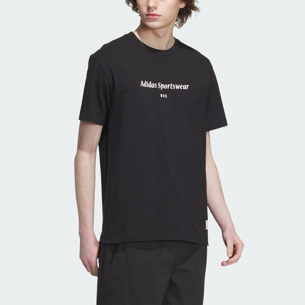 Футболка adidas Sportswear Lounge Graphic T-shirt 'Black', черный — фото 4