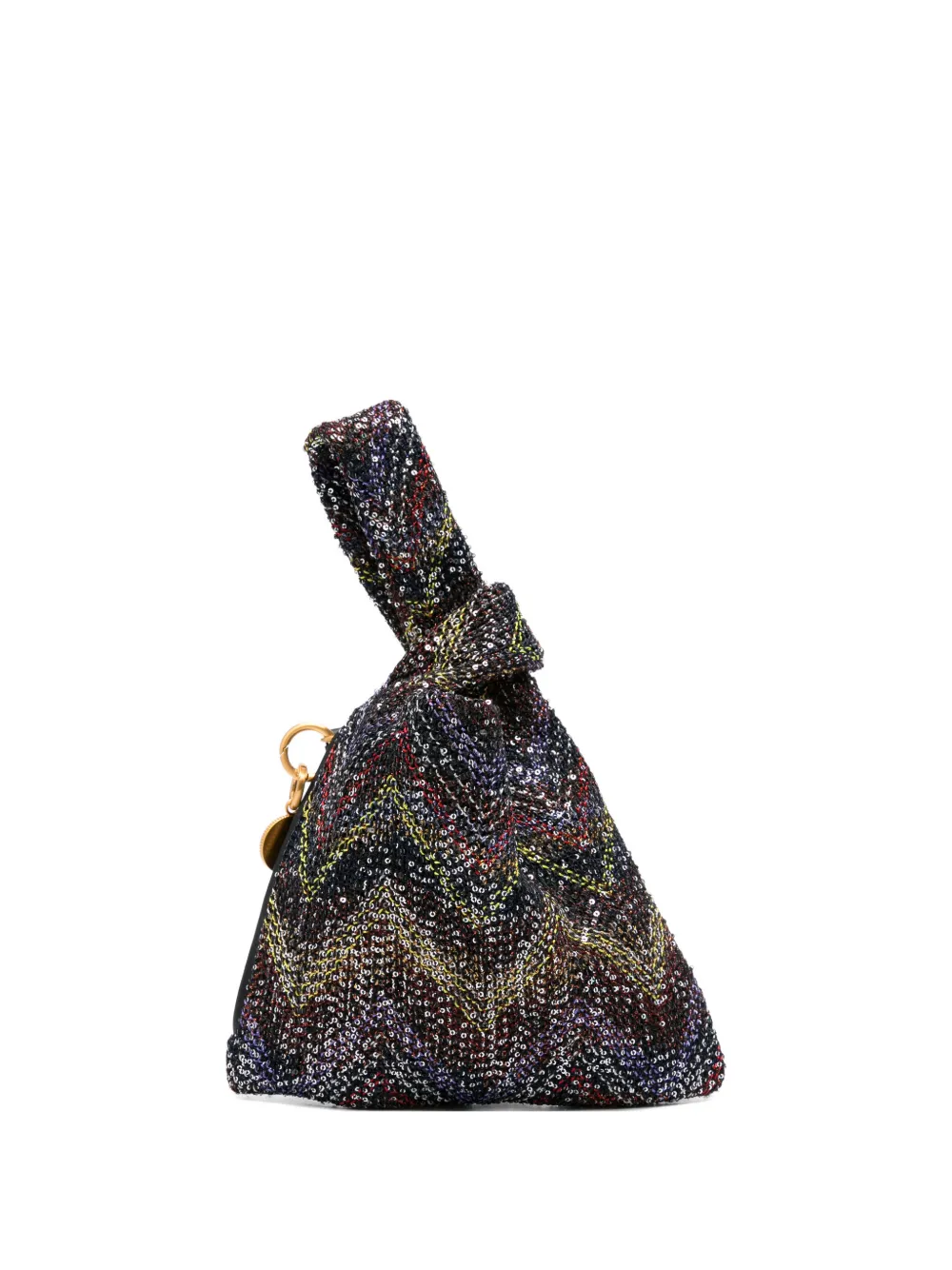 

Металлическая сумка-тоут с узором "елочка" Missoni, черный