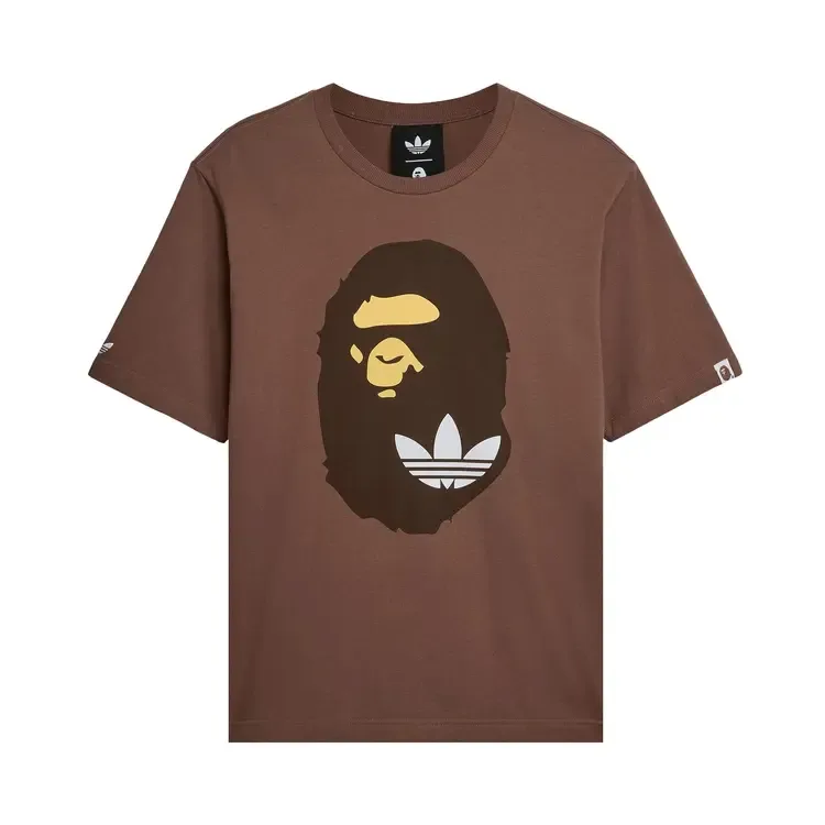 Футболка Adidas x BAPE SSL 'Earth Strata', коричневый