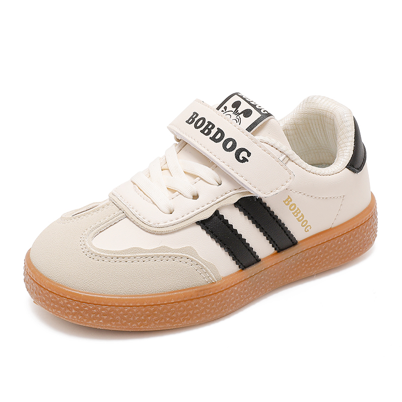 Детские повседневные кроссовки low top из искусственной кожи, устойчивые к скольжению и истиранию BOBDOG, 45174 светло-розовый/золото (thin cotton) — фото 4