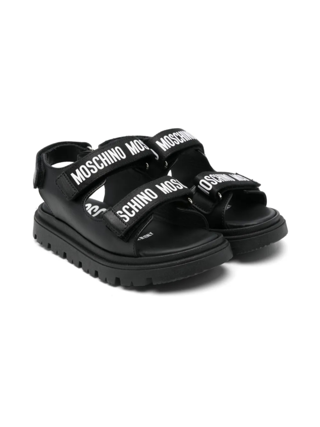 

Moschino Kids кожаные сандалии, черный
