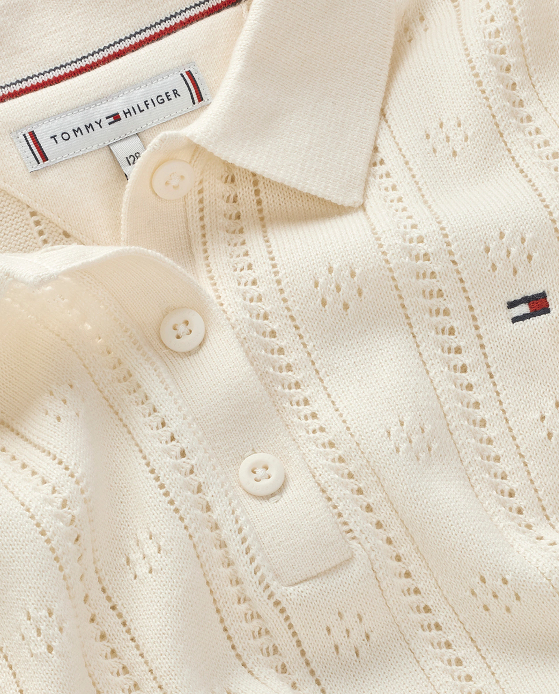 

Детская поло-футболка с вышитым флагом Tommy Hilfiger, белый