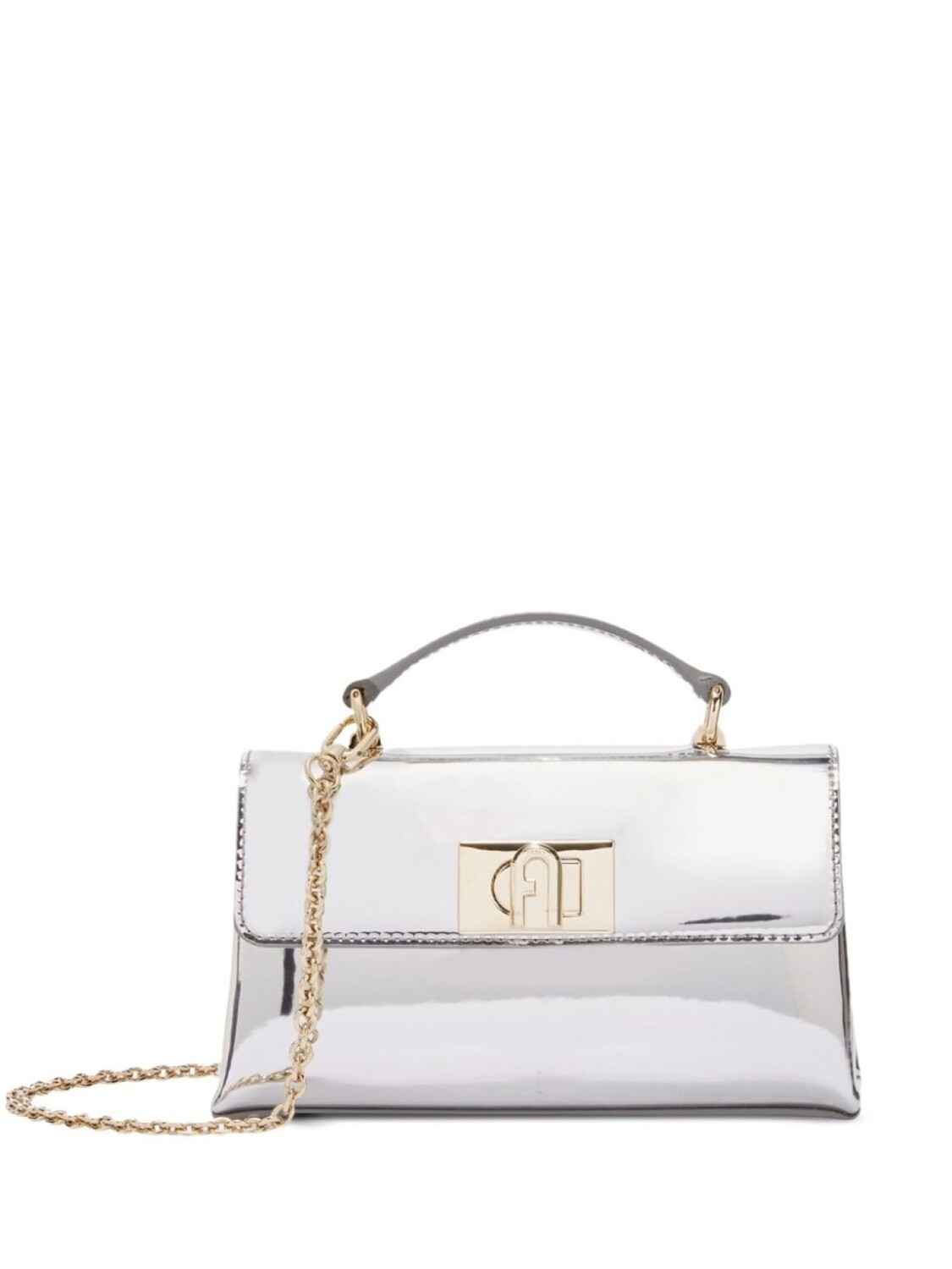 

Furla мини-сумка с эффектом металлик, серебряный