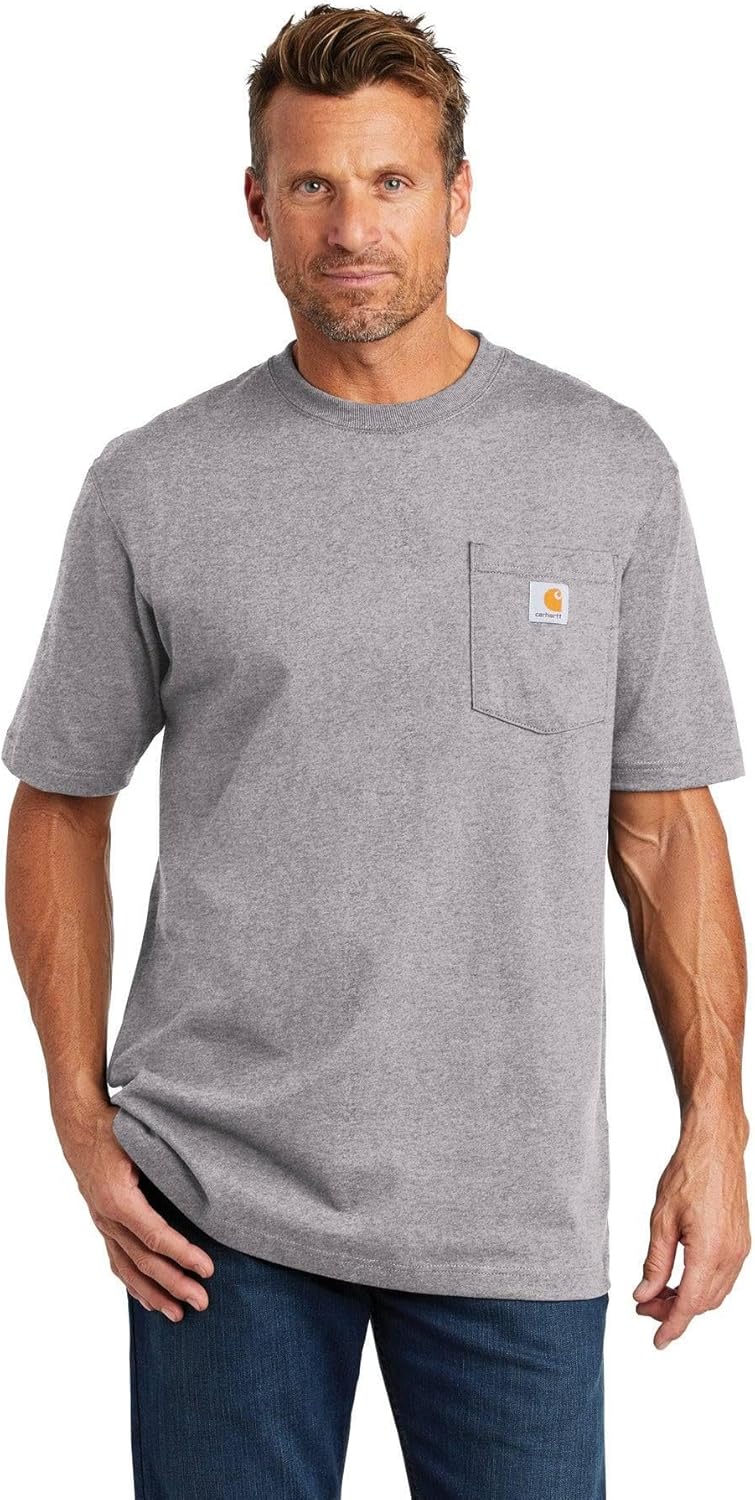 

Carhartt мужская футболка 103296 Relaxed Fit с карманом, Heather Grey