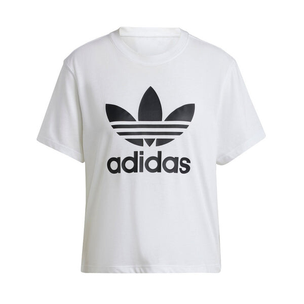 

Футболка adicolor trefoil boxy t-shirt 'white black' Adidas, белый
