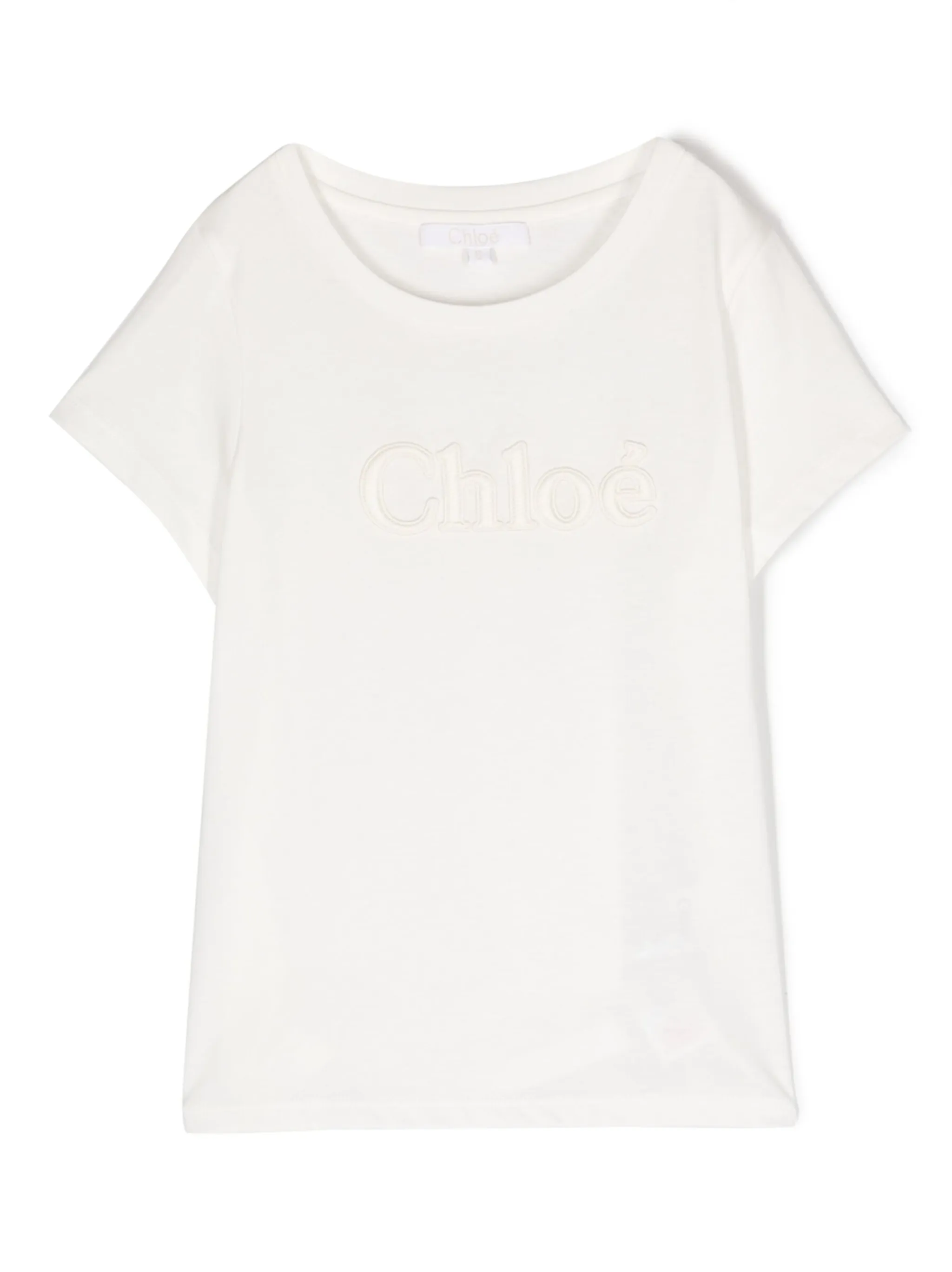 

Футболка с нашивкой-логотипом Chloé Kids, белый